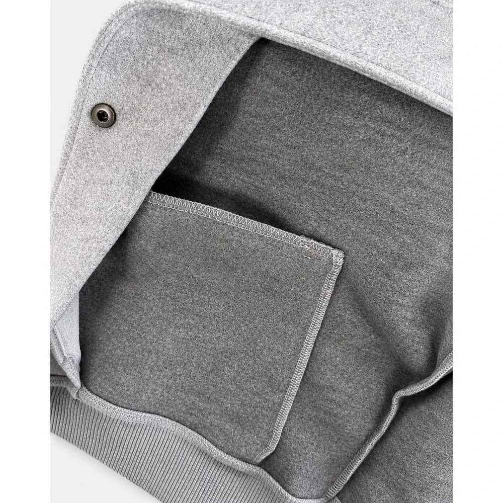 Madewell Wool-Blend Varsity Jacket Womens Medium Grey Excellent CK489 Bomber
